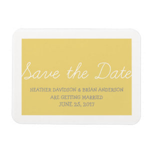 Whimsy Save the Date Magnet, Yellow Magnet