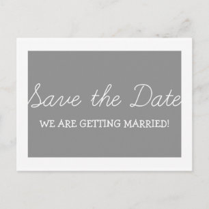 Whimsy Save the Date Postcard, Grey Announcement Postcard