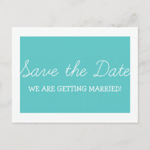 Whimsy Save the Date Postcard, Turquoise Announcement Postcard