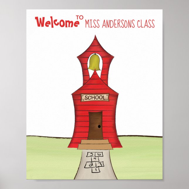 Whimsy School House with Bell Poster (Front)