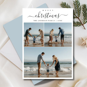 Whimsy Script Maritime Beachy Christmas Photo Holiday Card
