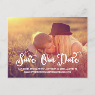 Whimsy Script   Save the Date Postcard