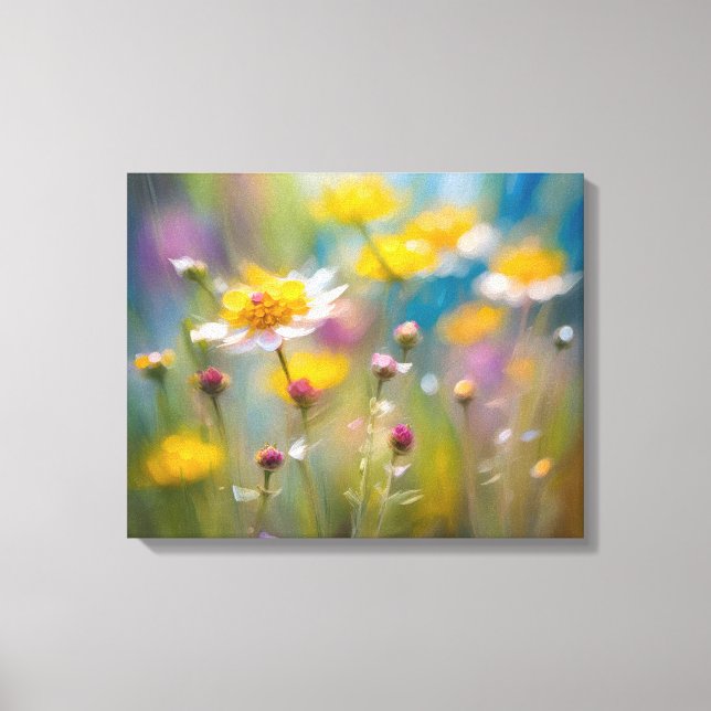 Whimsy Summer Wildflowers Canvas Print (Front)