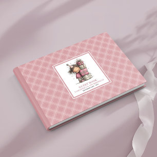 Whimsy toddler girl pink 3rd birthday party guest book