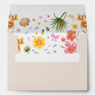 Whimsy Tropical Exotic Nautical Coastal Wedding Envelope
