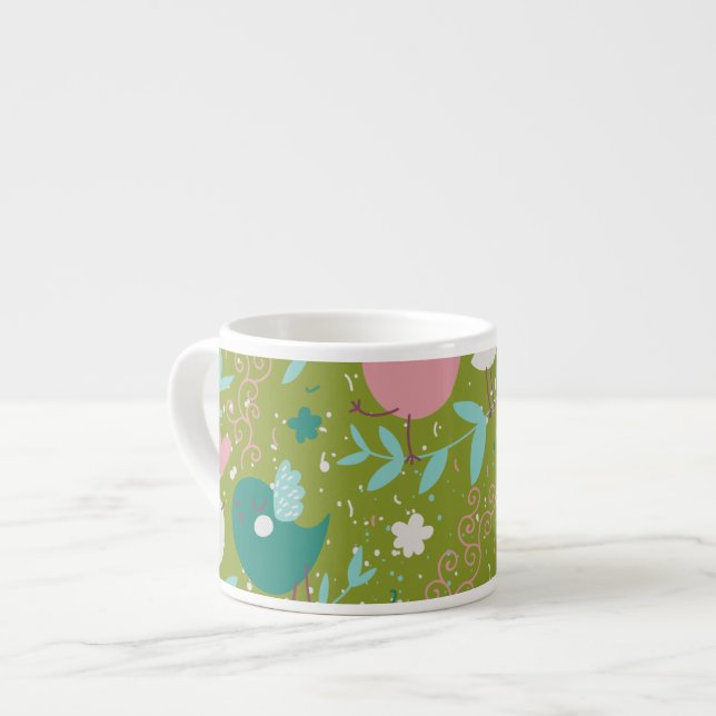 Whimsy Tweety Birds on Vines Espresso Cup (Front Left)