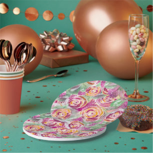 Whimsy Watercolor Floral Paper Plates