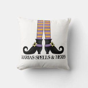 Whimsy Witch Shoes Personalised Halloween Cushion