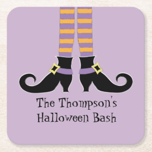 Whimsy Witch's Shoes Square Paper Coaster