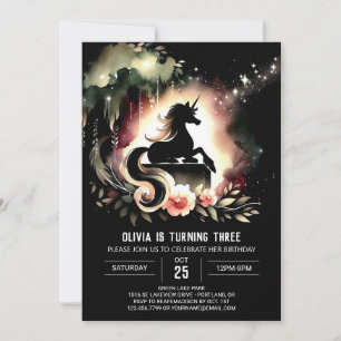 Whimsy Woodland Horse Birthday Invitation