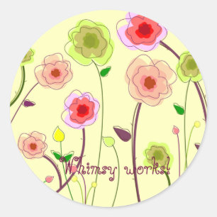 Whimsy works floral sticker
