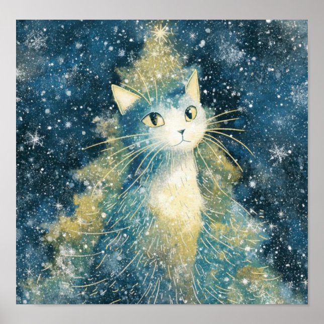WhimsyXmasCatTree Poster (Front)