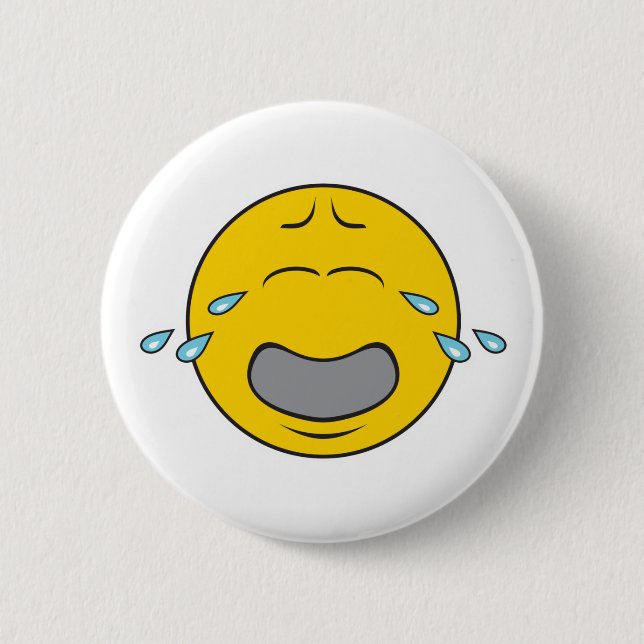 Whining Crying Face 6 Cm Round Badge (Front)