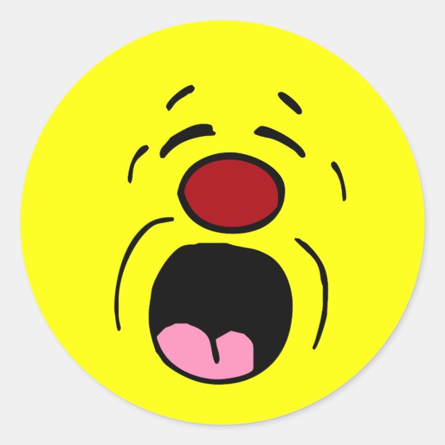 Whining Face Grumpey Classic Round Sticker (Front)