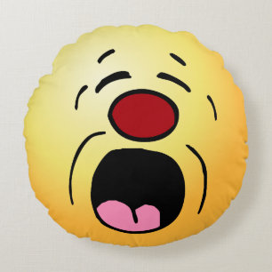 Whining Face: I hate having to go to my stupid job Round Cushion