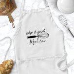 Whip It Good Funny Personalised<br><div class="desc">Whip It Good Funny Personalised Adult Apron. Cute chef apron with a cooking whisk and a funny cooking humour quote. Personalise this custom cook humour design with your own name or text.</div>