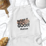Whip It Good Pink Watercolor Funny Personalised Standard Apron<br><div class="desc">Whip It Good Pink Watercolor Funny Personalised Adult Apron. Cute chef apron with a cooking whisk and a funny cooking humour quote. Personalise this custom cook humour design with your own name or text.</div>