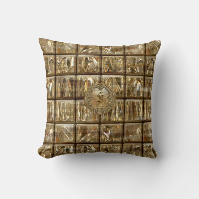 Whipleton Monogram  Throw Pillow (Front)