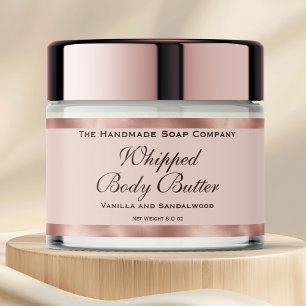 Whipped Body Butter Jar Label Rose Gold Foil