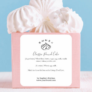Whipped Cream Bakery Ingredient Label Minimalist