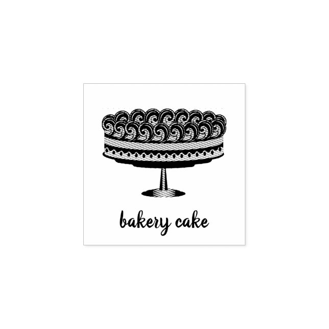 Whipped Cream Cake Bakery Rubber Stamp (Imprint)