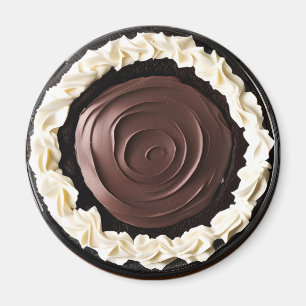 Whipped Cream Chocolate Pudding Pie Food Magnet