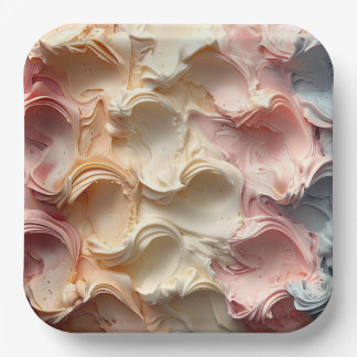Whipped Delight: Buttercream Frosting Paper Plates