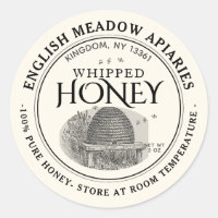 Whipped Honey Label with storage insructions