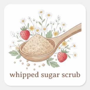 Whipped Sugar Scrub Label   Custom Skincare