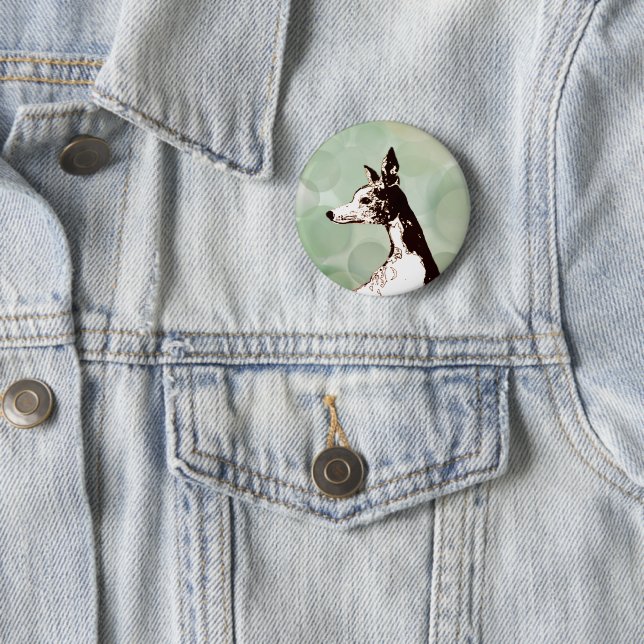Whippet 6 Cm Round Badge (In Situ)