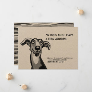 Whippet and I have moved, Flat Announcement Card