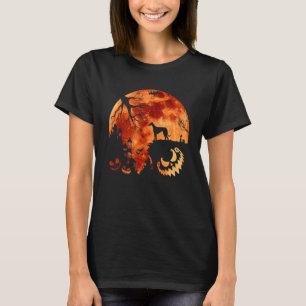 Whippet And Moon Halloween Costume Pumpkin Dog T-Shirt