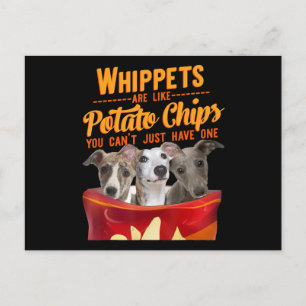 Whippet And Potatoes Chips Funny Dog Mama Papa Postcard