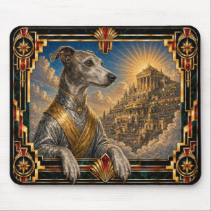 Whippet, Art Deco Dog Mouse Pad
