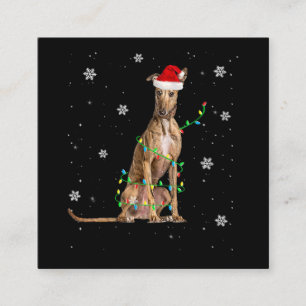 Whippet Christmas Light Cute Santa Whippet Xmas Square Business Card