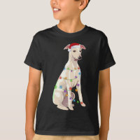 Whippet Christmas Lights Xmas Dog Lover Santa Hat