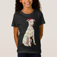 Whippet Christmas Lights Xmas Dog Lover Santa Hat