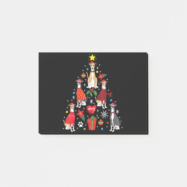 Whippet Christmas Ornament Tree Funny Dog Mum Dad Post-it Notes (Front)