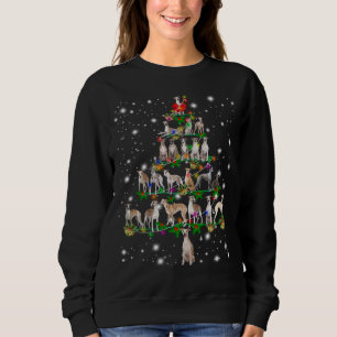 Whippet Christmas Tree Decor Matching Family Group Sweatshirt