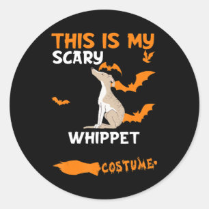 Whippet Costume Halloween Lazy Scary Dog Classic Round Sticker