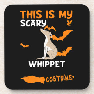 Whippet Costume Halloween Lazy Scary Dog T-Shirt Coaster