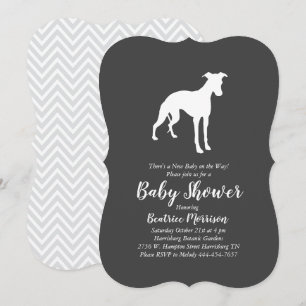 Whippet Dog Baby Shower Gender Neutral Invitation