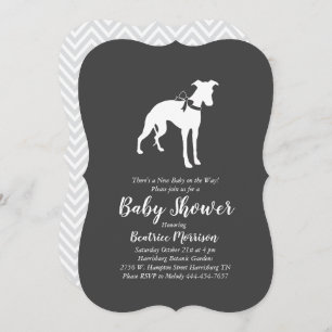 Whippet Dog Baby Shower Neutral Invitation