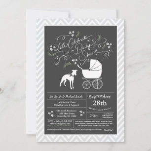 Whippet Dog Baby Shower Neutral Invitation