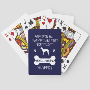 Whippet dog best friend playing cards