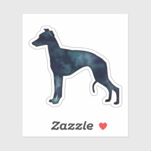 Whippet Dog Breed Black Watercolor Silhouette