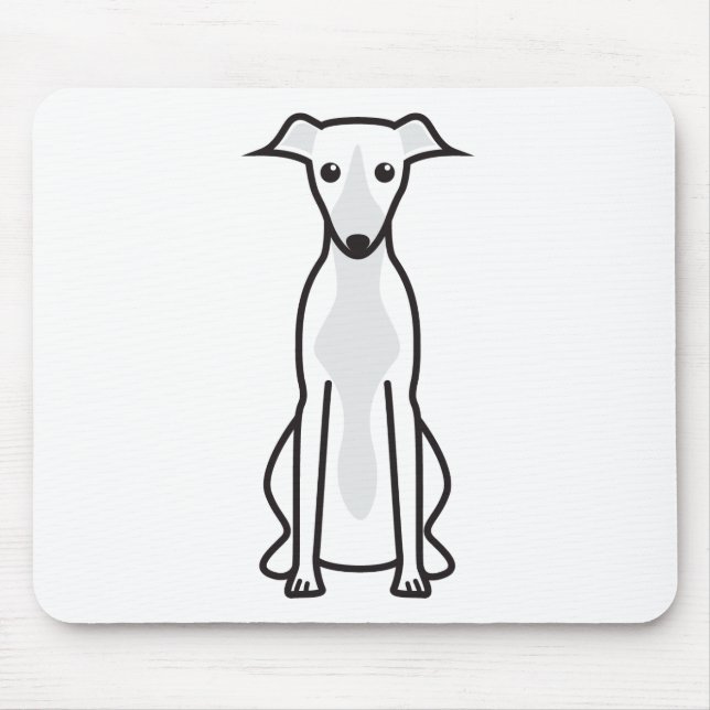 Whippet Dog Cartoon Mouse Pad (Front)