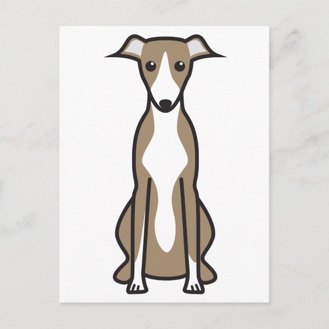 Whippet Dog Cartoon Postcard (Front)