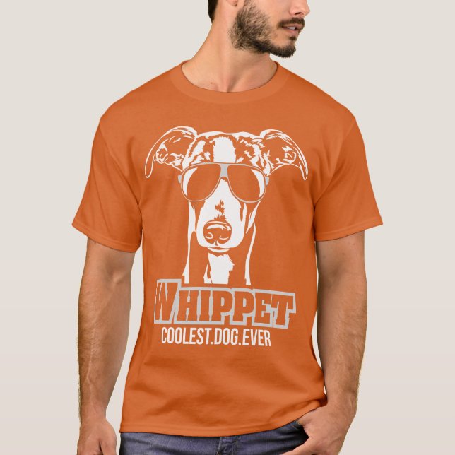 Whippet dog coolest dog ever dog mum retro retro T-Shirt (Front)