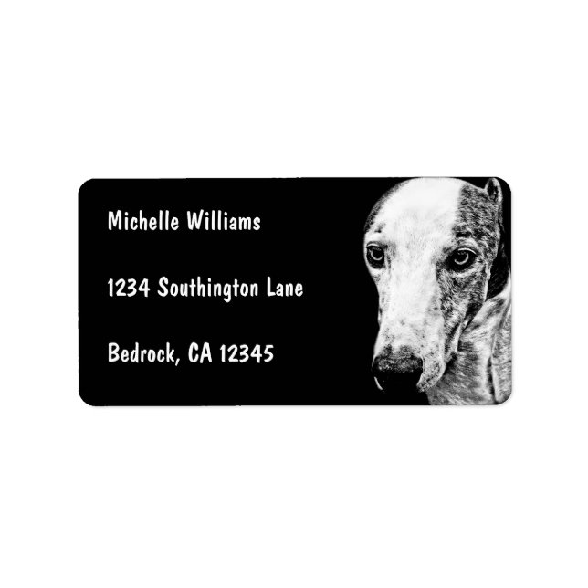 Whippet dog label (Front)